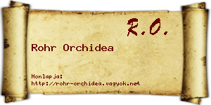 Rohr Orchidea névjegykártya